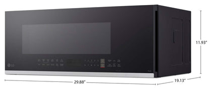 LG 1,3 Cu. Fort. Four à micro-ondes intelligent à profil bas avec cuisson par capteur - MVEF1337F | Quatre à micro-ondes à hotte intégrée intelligente à profil bas LG de 1,3 pi3 avec cuisson par capteur - MVEF1337F | MVEF133F