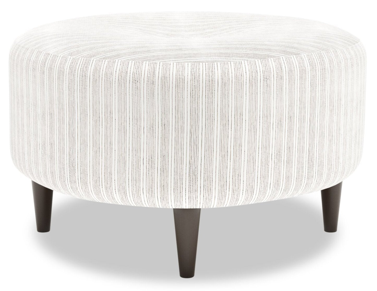 Pouf The Curve 31 en tissu, blanc dauphin, fabriqué au Canada | CURV1160