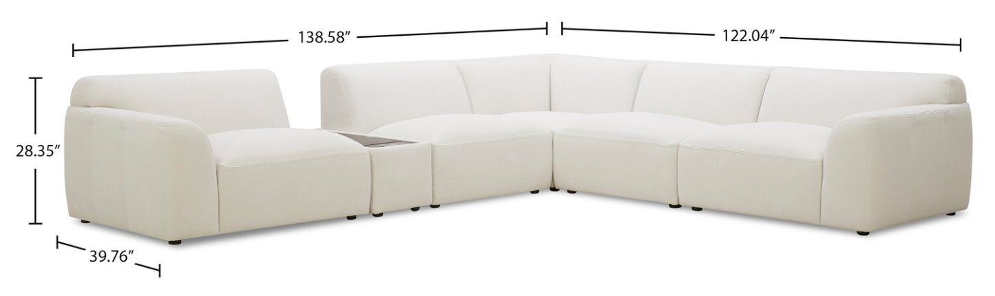Riverside 6-Piece Sectional - Oyster | Canapé sectionnel Riverside 6 pièces - huître