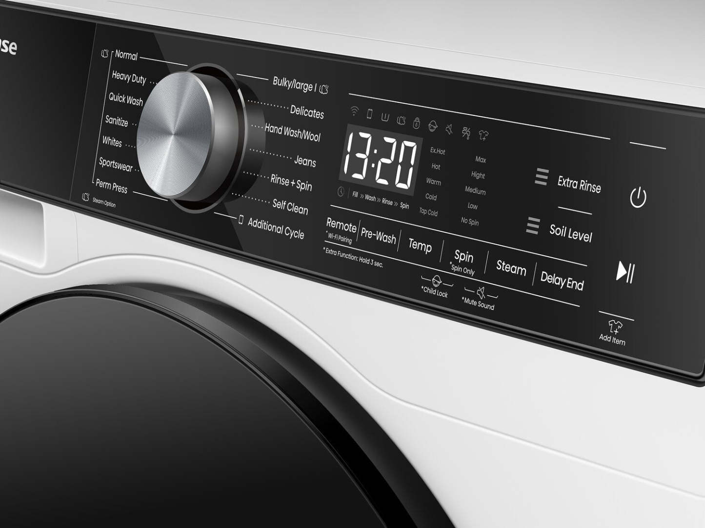 Laveuse Hisense à chargement frontal de 3,1 pi3 et de 24 po avec lavage à la vapeur - blanche - WF5S2845BW | Hisense 24 3.1 Cu. Ft. Front Load Washer with Steam Wash - White - WF5S2845BW
