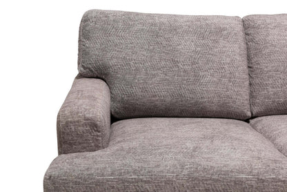 Sofa sectionnel de droite Luxe 3 pièces fabriqué au Canada en tissu avec coussins amovibles - gris colombe Zaftig