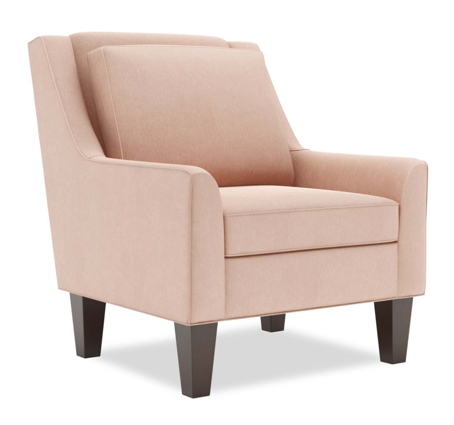 Fauteuil d'appoint club Sofa Lab personnalisable en tissu d'apparence lin de 29 po avec pattes en bois - rose Pax Rose | CLUB3249
