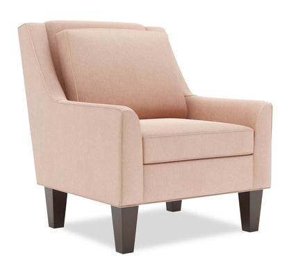 Fauteuil d'appoint club Sofa Lab personnalisable en tissu d'apparence lin de 29 po avec pattes en bois - rose Pax Rose | CLUB3249
