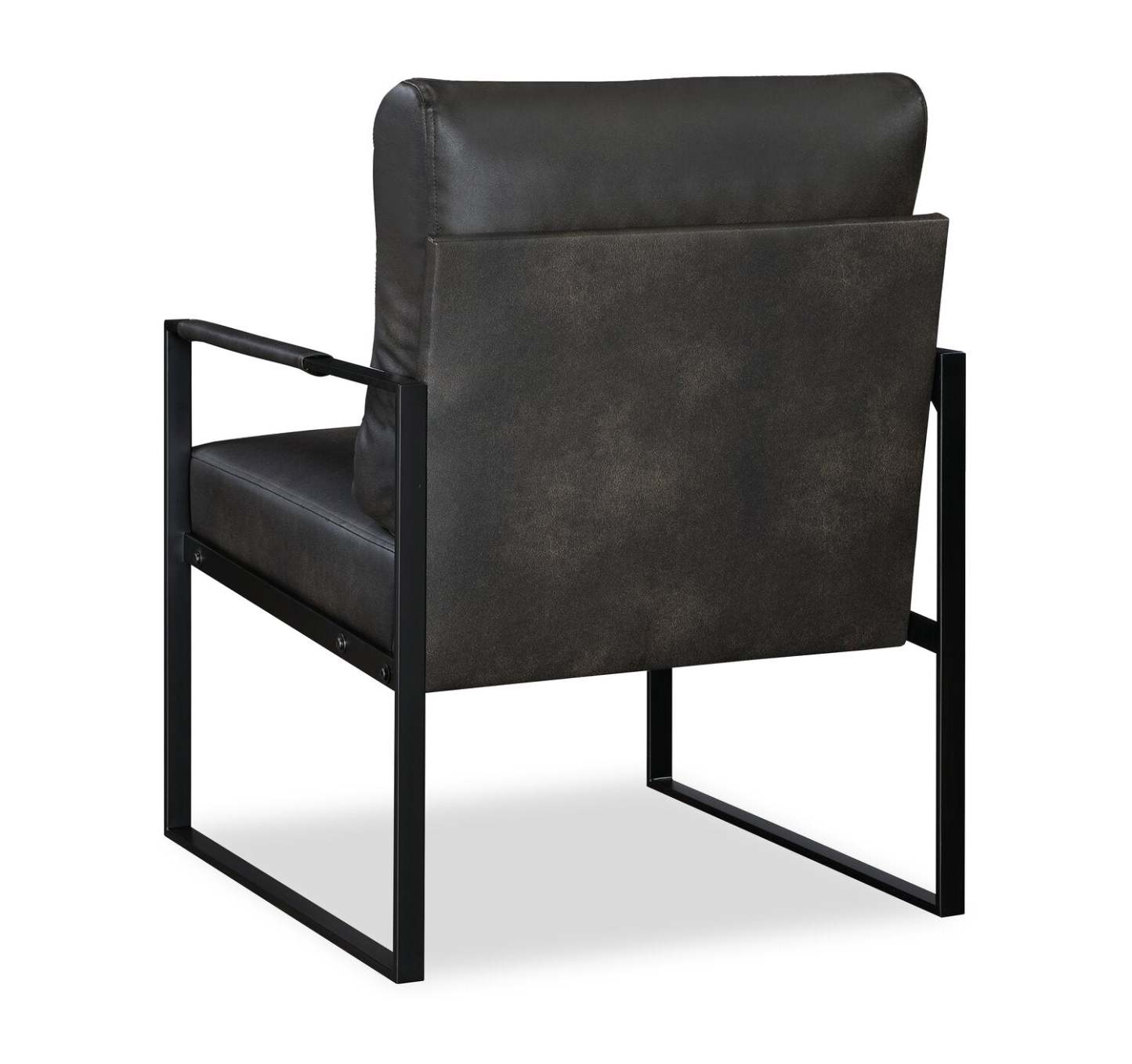 Fauteuil d'appoint en similicuir Nico 24.75 avec pieds en métal - Gris foncé | Fauteuil d'appoint Nico de 24,75 po en similicuir avec pattes en métal - gris foncé