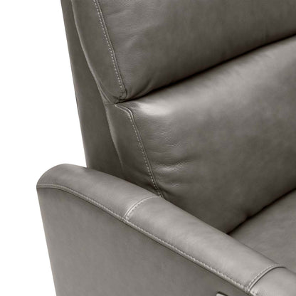 Bryce 35.5 Top-Grain Genuine Leather Power Reclining Chair with Power Headrest - Grey | Fauteuil à inclinaison électrique Bryce de 35,5 po en cuir véritable de qualité supérieure avec appuie-tête électrique - gris