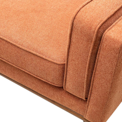 Kort & Co. Sofa Kassia de 80 po de format condo en tissu d’apparence lin avec base et pattes en bois - orange