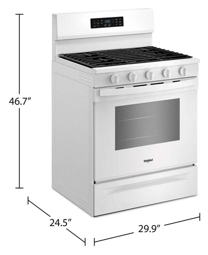 Cuisinière à gaz Whirlpool de 5,0 pi3 avec cuisson à air – blanche - WFGS5730SW