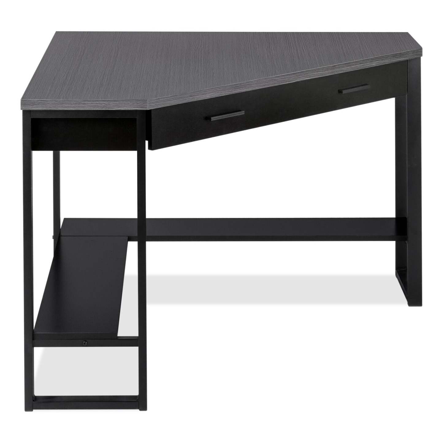 Bureau d'angle Christiana 42 avec tiroir - Noir/Gris|Bureau en coin Christiana de 42 po à tiroir - noir et gris