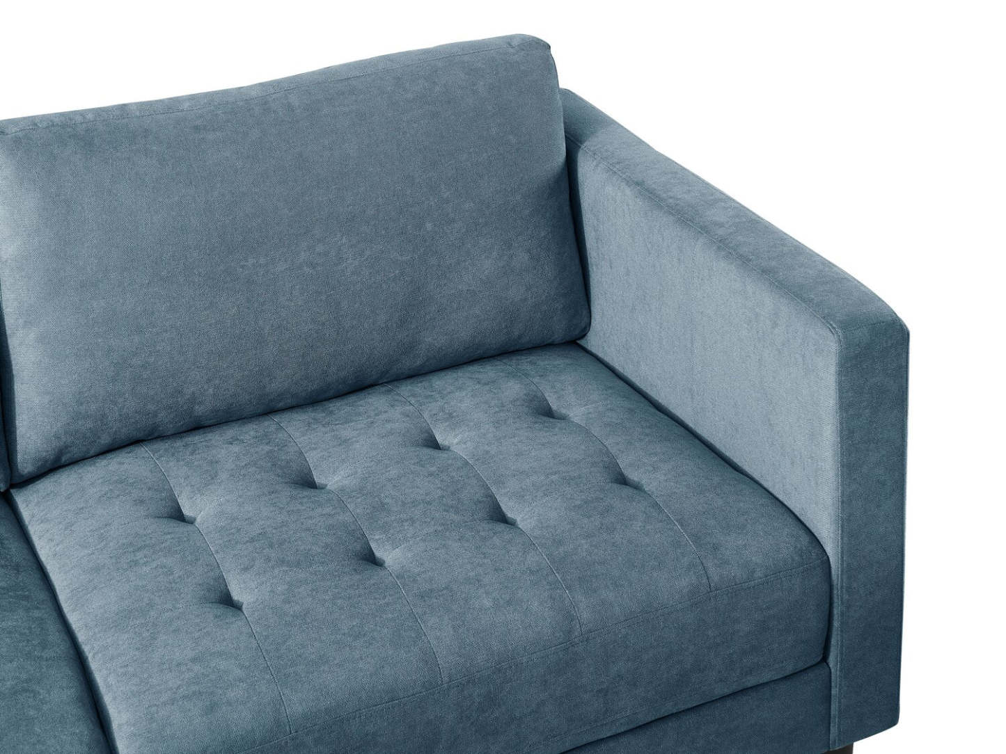 Sofa sectionnel de gauche Metro 2 pièces en tissu avec fauteuil long et coussins de siège capitonnés - bleu denim