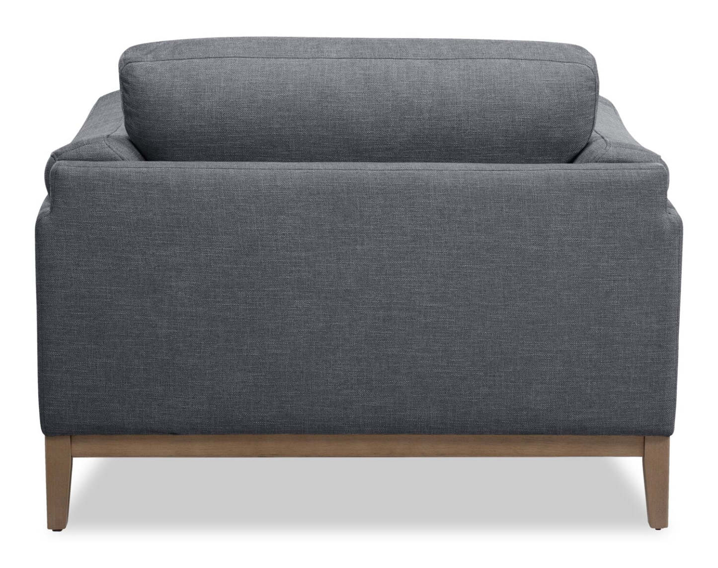 Chaise en tissu Valley 44 avec base et pieds en bois d'hévéa - Étain | Fauteuil Valley de 44 po en tissu avec base et pattes en hévéa - étain