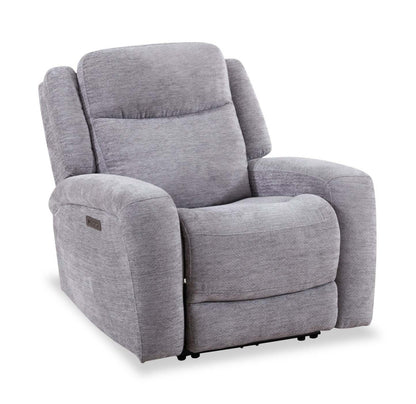 Atlantis 38 Fauteuil à inclinaison électrique en tissu avec port USB - gris tourterelle