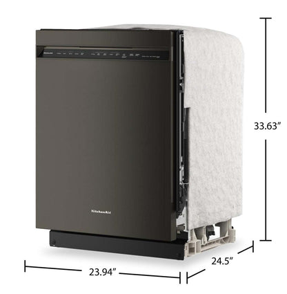 Lave-vaisselle KitchenAid de 24 po et de 44 dBA avec troisième panier 360° Max JetsMC - minerai noir - KDFS424SBE