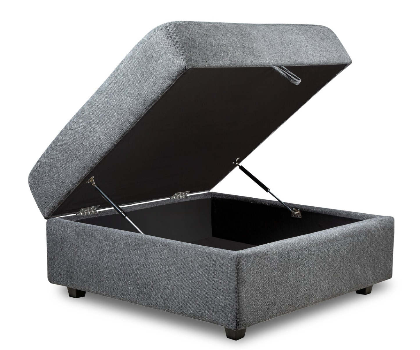 Scott Living Evolve Modular 39.5 Linen-Look Fabric Storage Ottoman with Feather Down Cushion - Charcoal Grey | Pouf de rangement modulaire Evolve de Scott Living de 39,5 po en tissu d’apparence lin avec coussin en duvet et plumes - gris anthracite