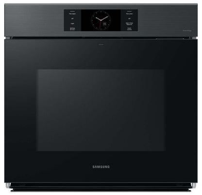 Four mural simple électrique Samsung de 30 po et de 5,1 pi³ avec caméra AI Pro CookingMC et Air Sous Vide.