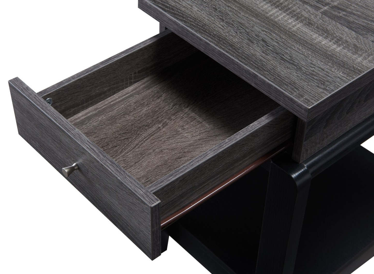 Table de fauteuil Torry de 13,75 po avec tiroir - gris vieilli