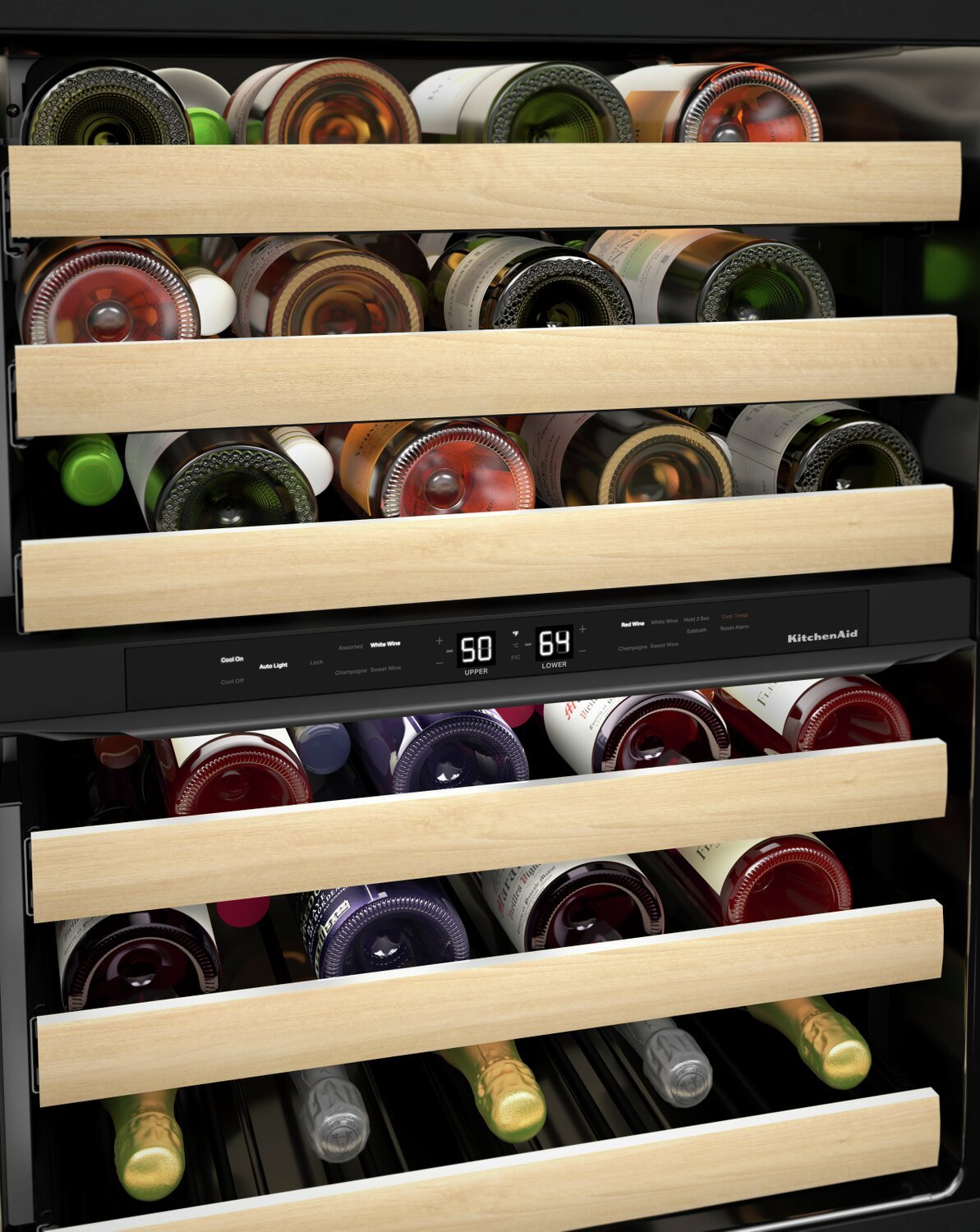 Réfrigérateur à vin KitchenAid de 24 po et de 5 pi³ sous le comptoir - panneau personnalisable - KUWL214KPA | KitchenAid 24 5 Cu. Ft. Undercounter Wine Refrigerator - Panel Ready - KUWL214KPA