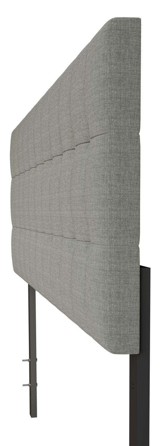 Tête de lit rembourrée Ellis en tissu gris avec capitonnage à boutons - format lit simple | Ellis Upholstered Headboard in Grey Fabric, Button Tufted - Twin Size