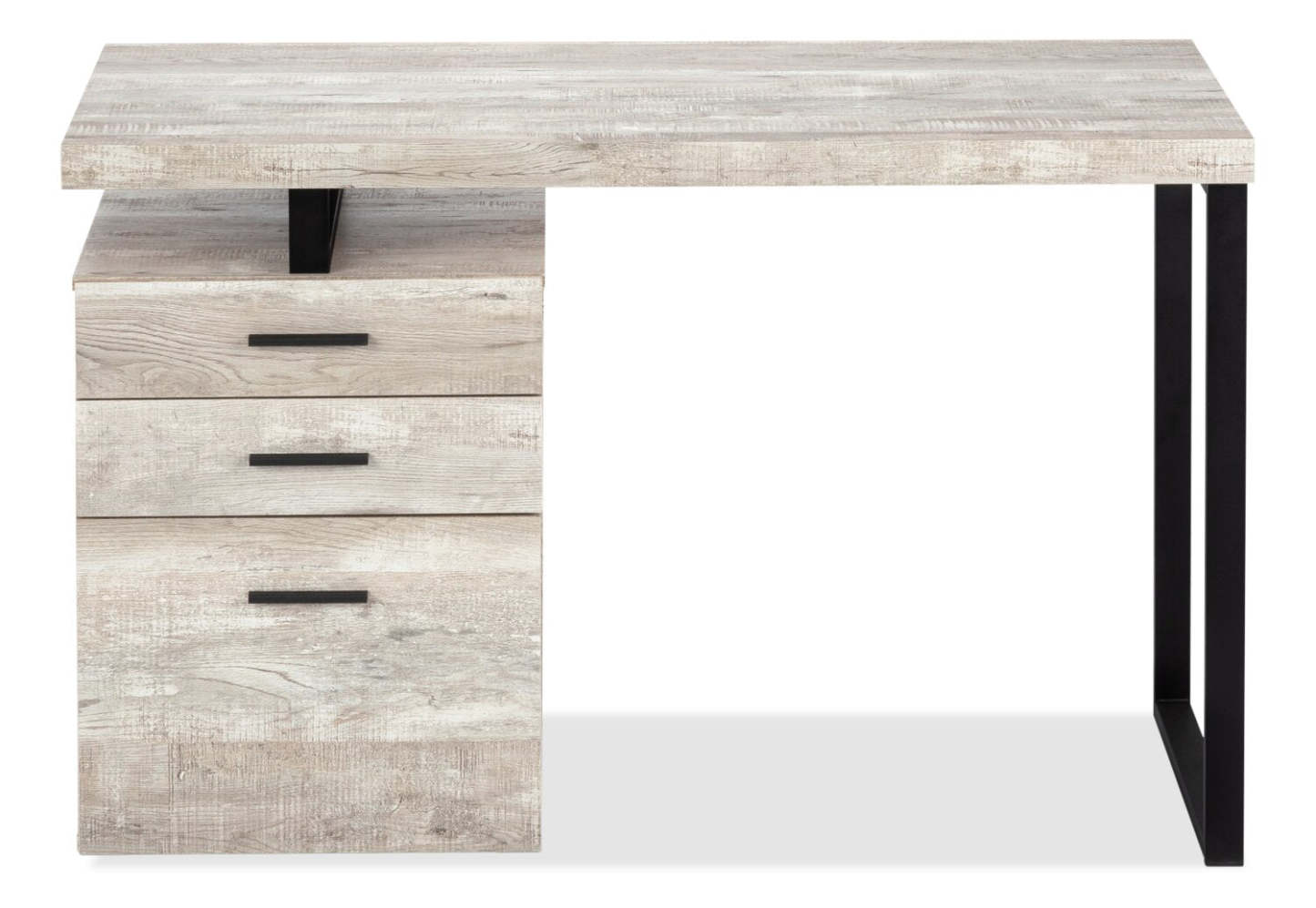 Bureau réversible Clayton 47.25 à 3 tiroirs - Taupe clair|Bureau réversible Clayton de 47,25 po à 3 tiroirs - taupe clair