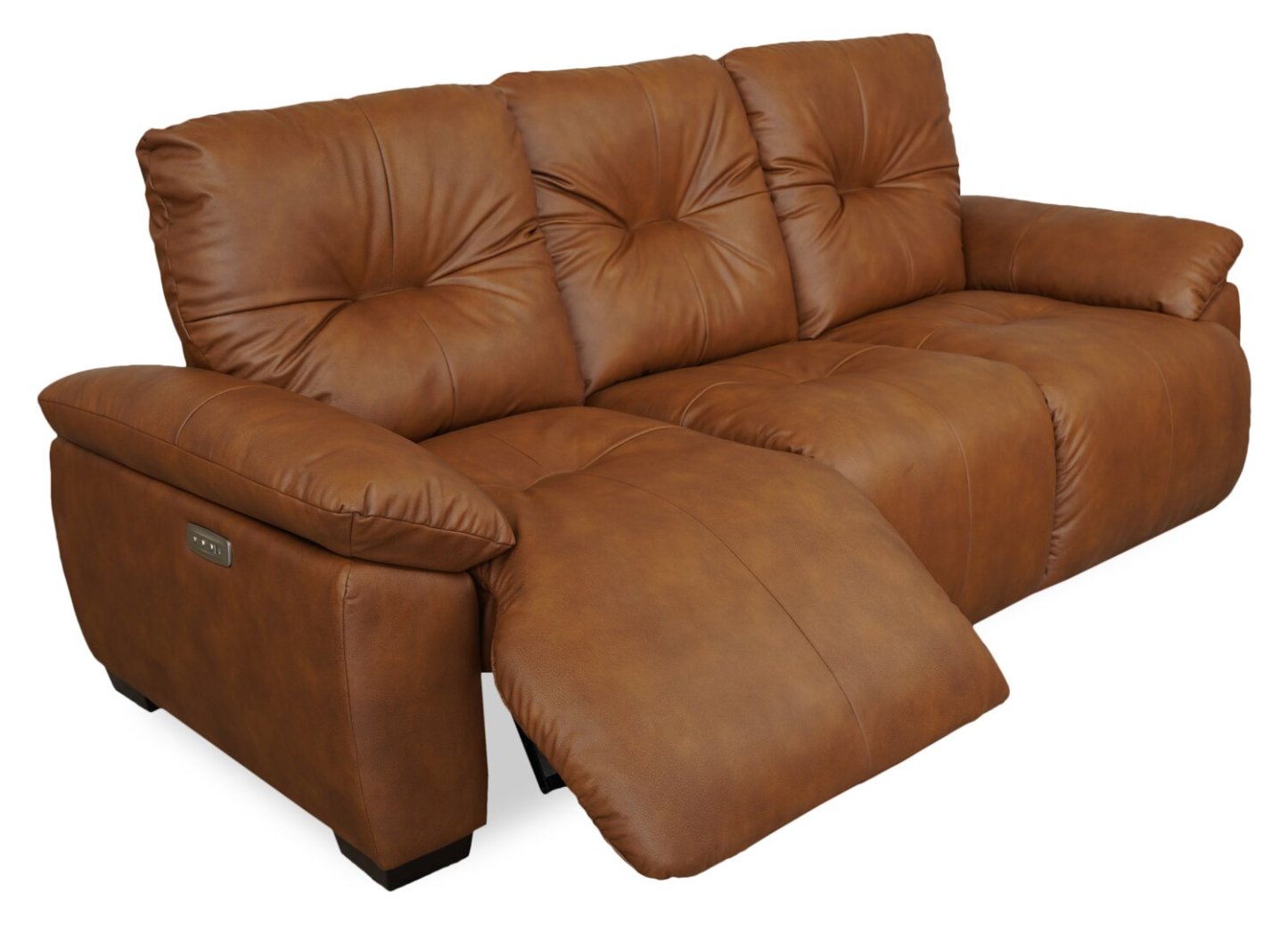 Bello 91.7 Leather-Look Fabric Power Reclining Sofa - Brown | Sofa à inclinaison électrique Bello de 91,7 po en tissu d’apparence cuir - brun
