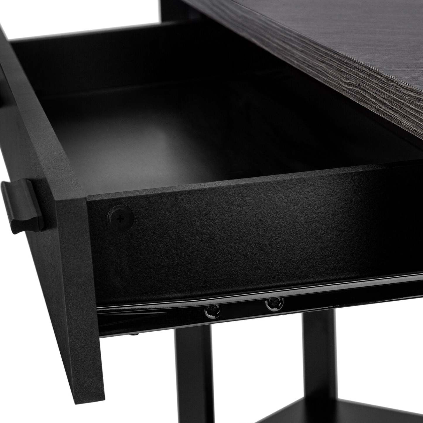 Bureau d'angle Christiana 42 avec tiroir - Noir/Gris|Bureau en coin Christiana de 42 po à tiroir - noir et gris