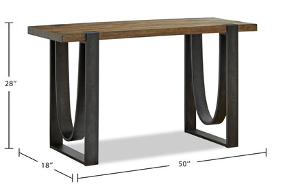 Brewer 50” Industrial Solid Wood Sofa Table - Rustic Honey | Table de salon industrielle Brewer de 50 po en bois massif - miel rustique
