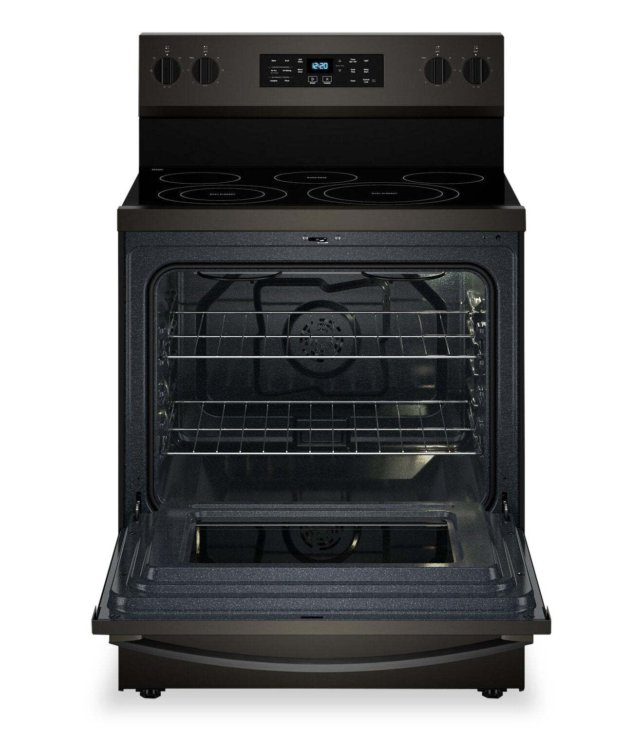 Cuisinière électrique Whirlpool de 5,3 pi3 avec friture à air sans préchauffage - acier inoxydable noir - YWFES5030RV  | Cuisinière électrique Whirlpool de 5,3 pi3 avec friture à air sans préchauffage - acier inoxydable noir - YWFES5030RV  | YWFES5RV