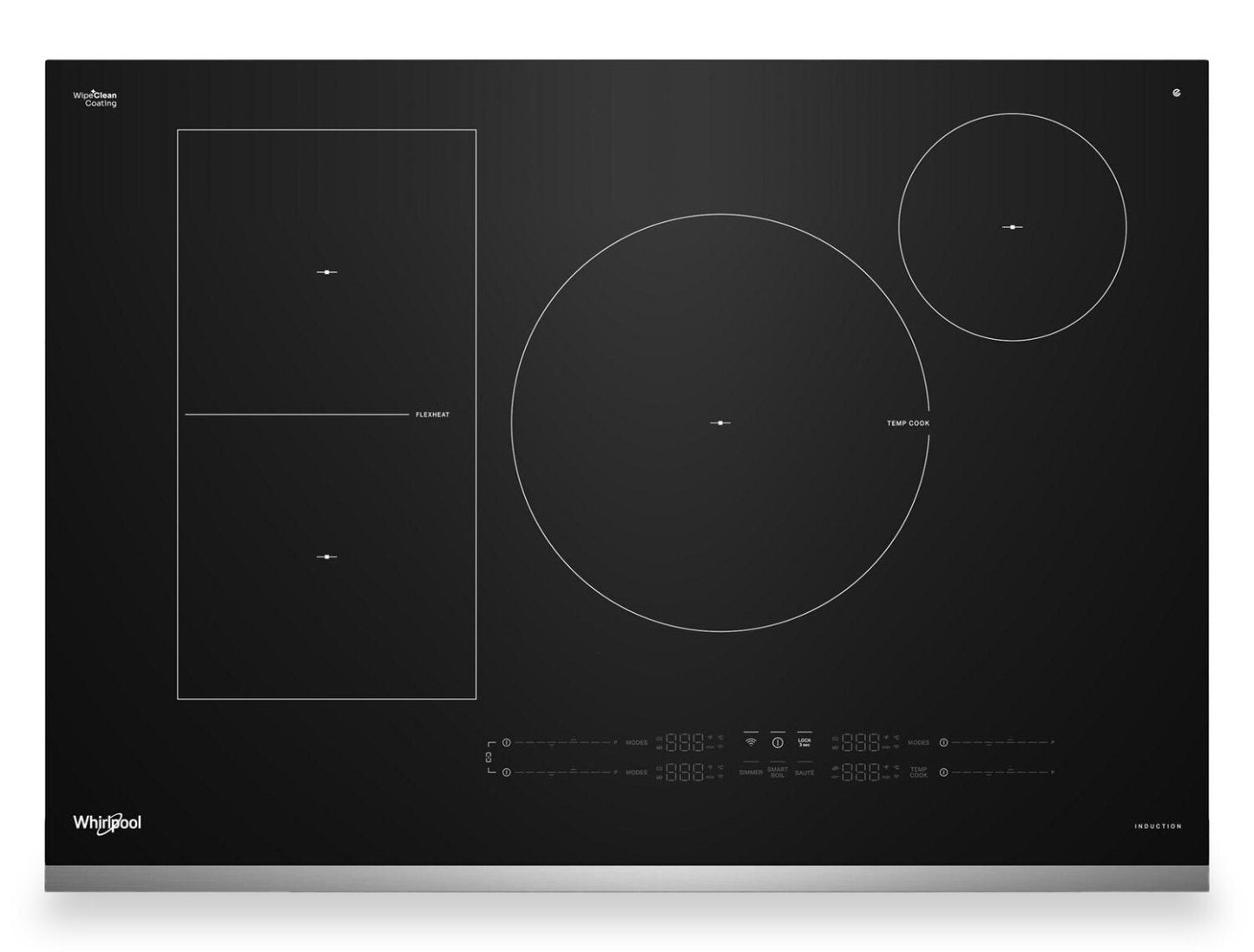Surface de cuisson à induction Whirlpool de 30 po à 4 éléments - acier inoxydable - WCIT7530SS