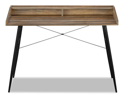 Bureau Jeremy 47.25 avec petite niche - Marron|Bureau Jeremy de 47,25 po avec petite crédence - brun