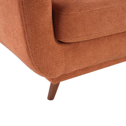 Chaise en tissu Cosmo 34 avec coussin de dossier capitonné - Orange | Fauteuil Cosmo de 34 po en tissu avec coussin de dossier capitonné - orange