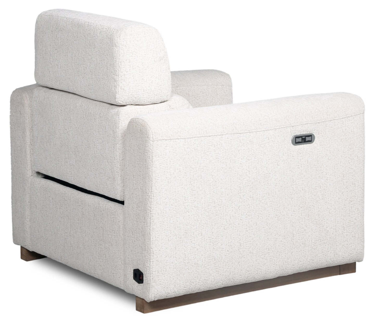 Sable 38 Chenille Fabric Power Reclining Chair with Power Headrest and USB Port - Alabaster White | Fauteuil à inclinaison électrique Sable de 38 po en tissu de chenille avec appuie-tête électrique et port USB - blanc albâtre