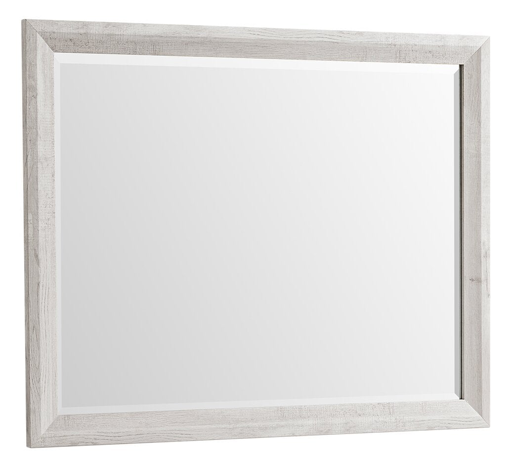 Miroir de commode de chambre à coucher Lark - blanc rustique | Lark Bedroom Dresser Mirror - Rustic White