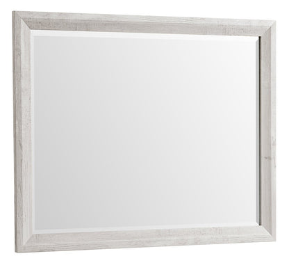 Miroir de commode de chambre à coucher Lark - blanc rustique | Lark Bedroom Dresser Mirror - Rustic White