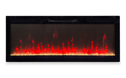 Foyer mural électrique autoportant moderne Mirage 48 - Noir | Foyer électrique moderne Mirage de 48 po - noir