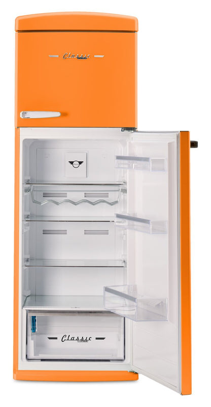 Réfrigérateur Classic Rétro d'Unique de 24 po et de 11 pi3 à congélateur supérieur - orange creamsicle - UNQ-310L O TM