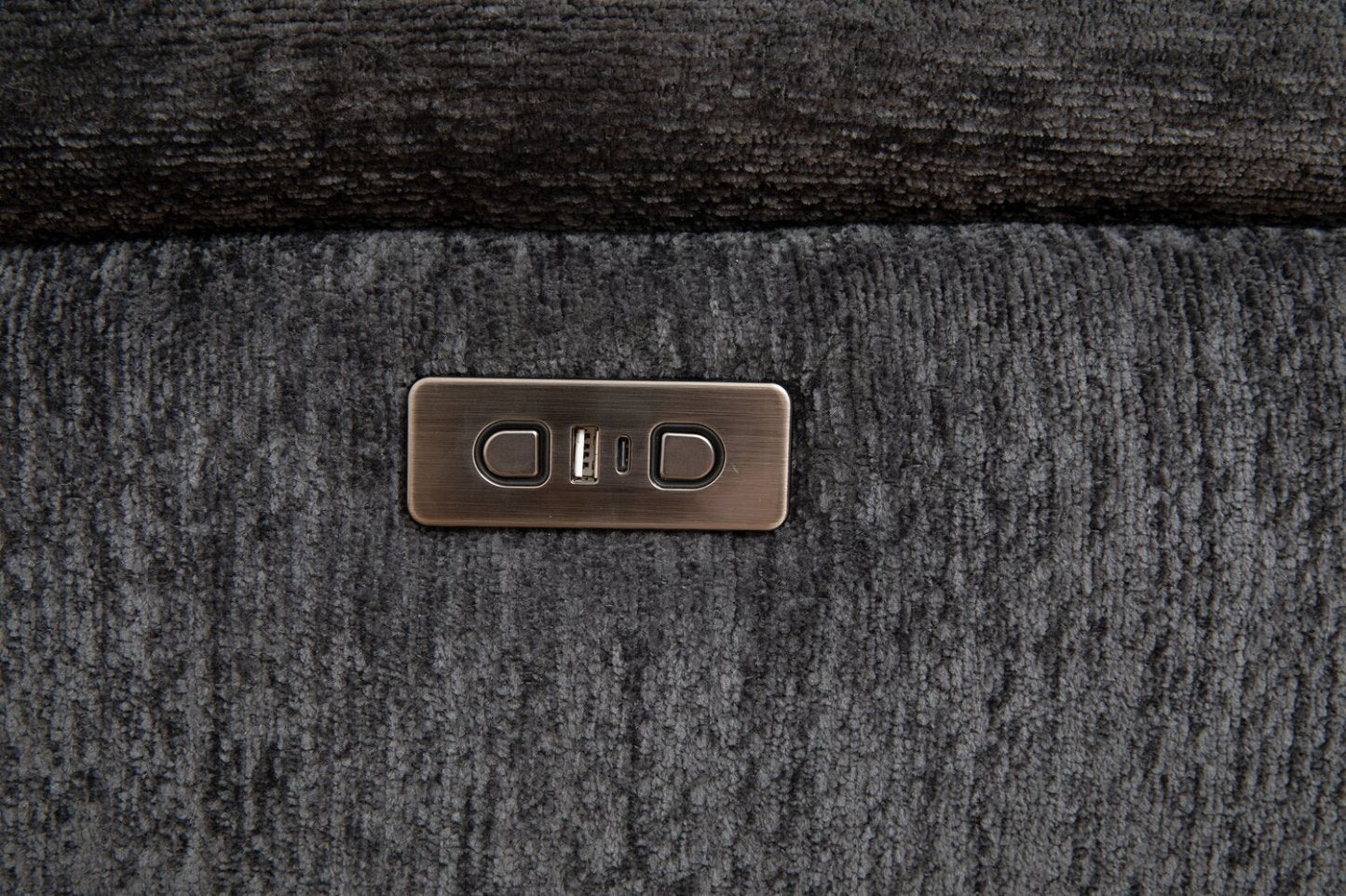 Canapé à inclinaison électrique zéro gravité Atlantis 90 en tissu - Gris foncé | Canapé à inclinaison électrique Atlantis de 90 po en tissu avec position zéro gravité - gris foncé