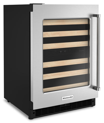 Réfrigérateur à vin KitchenAid de 5 pi³ et de 24 po sous le comptoir - acier inoxydable - KUWL214KSB | KitchenAid 24 5 Cu. Ft. Undercounter Wine Refrigerator - Stainless Steel - KUWL214KSB
