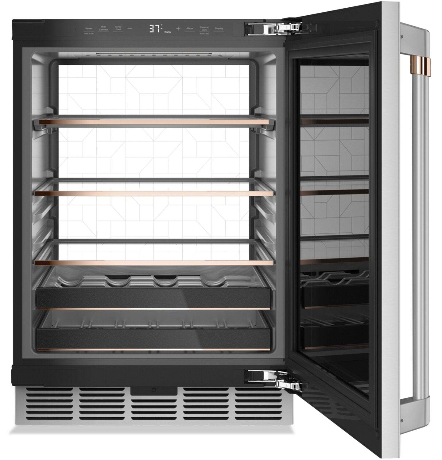 Réfrigérateur Café de 5,1 pi³ et de 24 po avec zone de boissons Beverage CenterMC - acier inoxydable…