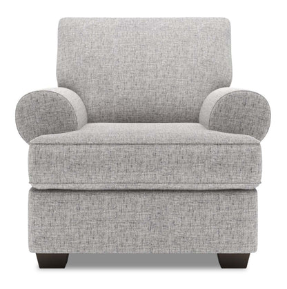 Fauteuil Roll de Sofa Lab de 42 po fabriqué au Canada en tissu d'apparence lin avec accoudoirs enroulés - gris Luna Domino | RO302191