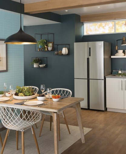 Réfrigérateur Haier de 33 16,4 pi³ à 4 portes - acier inoxydable résistant aux traces de doigts - QHE16HYPFS | Haier 33 16,4 Cu. Ft. Quad Door Refrigerator - Stainless Steel Fingerprint Resistant