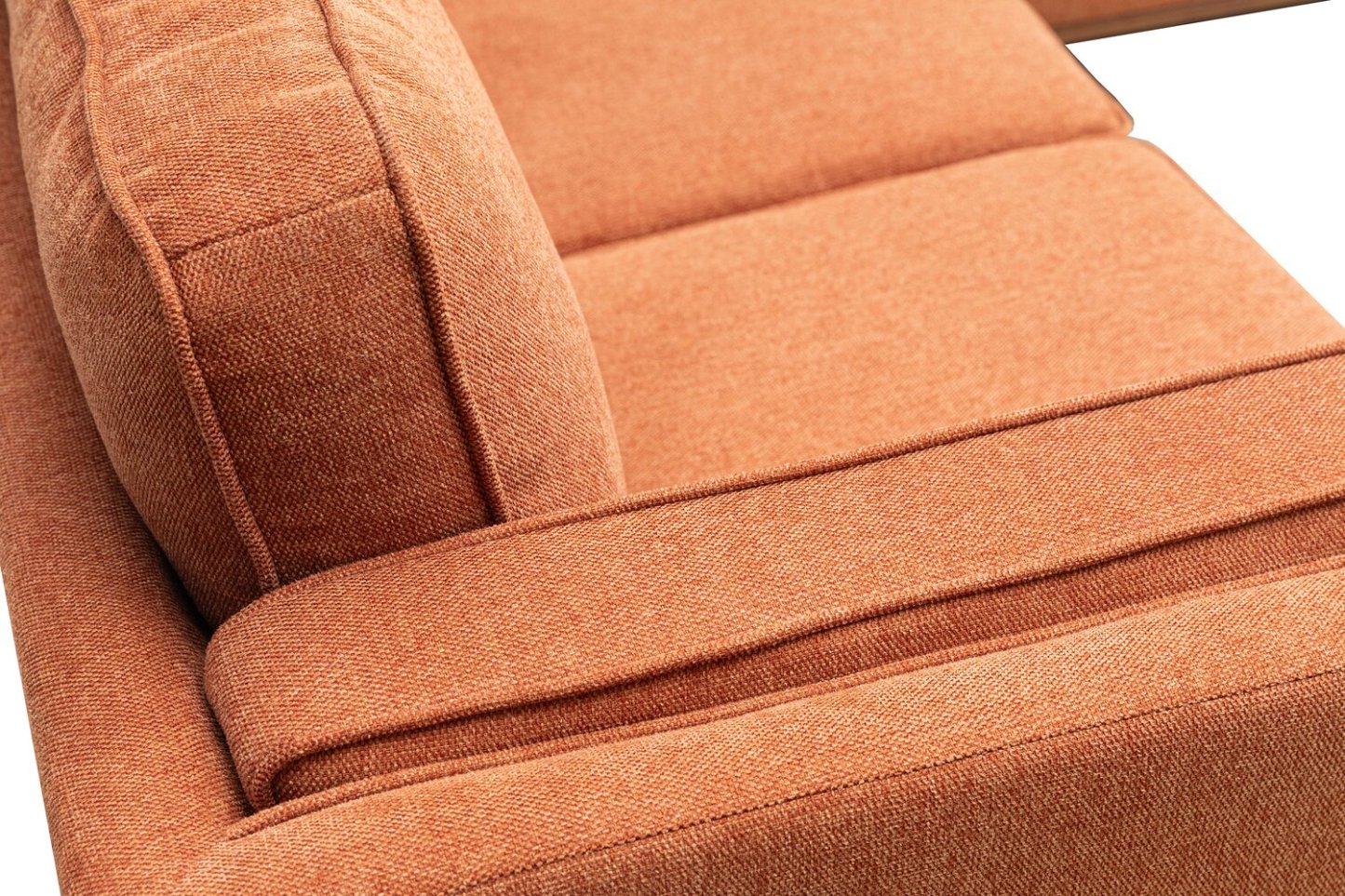 Sofa sectionnel Kassia de Kort & Co. 2 pièces en tissu d’apparence lin avec base et pattes en bois - orange