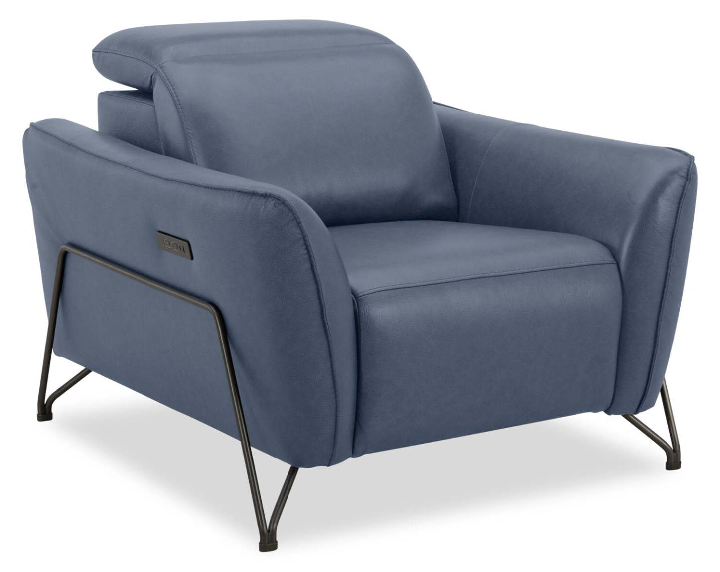Fauteuil à inclinaison électrique Riviera en cuir véritable de qualité supérieure - bleu