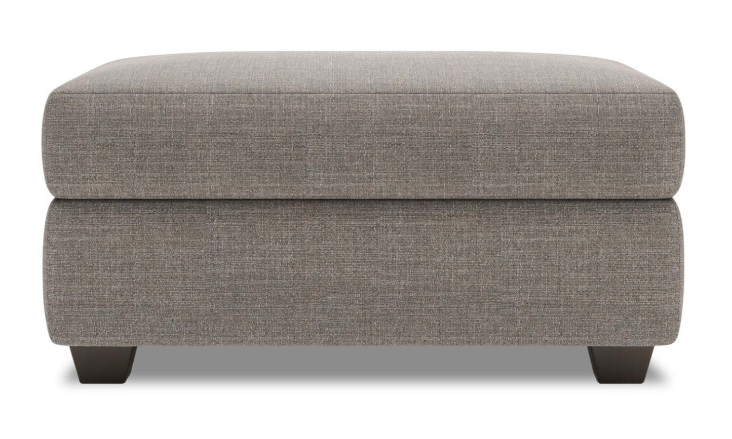 Fabriqué au Canada Pouf de rangement personnalisable The Trunk 39 en tissu d'apparence lin - gris Luna Smoke | Pouf de rangement The Trunk de Sofa Lab de 39 po fabriqué au Canada en tissu d’apparence lin - gris Luna Smoke | TRUN2391