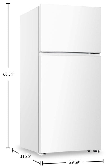 Réfrigérateur Hisense de 30 18 pi³ à congélateur supérieur - blanc - RT18A2FWD | Hisense 30 18 Cu. Fort. Réfrigérateur à congélateur supérieur - Blanc - RT18A2FWD