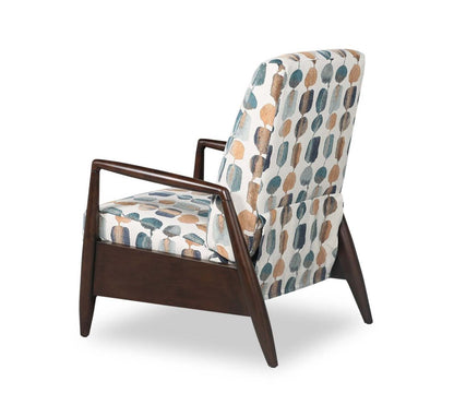 Raven 28,5 Fauteuil d’appoint à inclinaison par poussée en tissu de chenille - bleu sarcelle multicolore