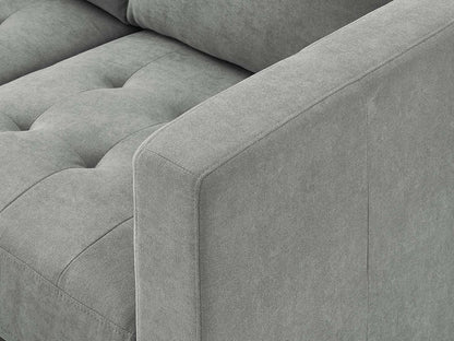 Causeuse en tissu Metro 57 avec coussins de siège capitonnés et coussins de dossier réversibles - Gris | Causeuse Metro de 57 po en tissu avec coussins de siège capitonnés et coussins de dossier réversibles - grise