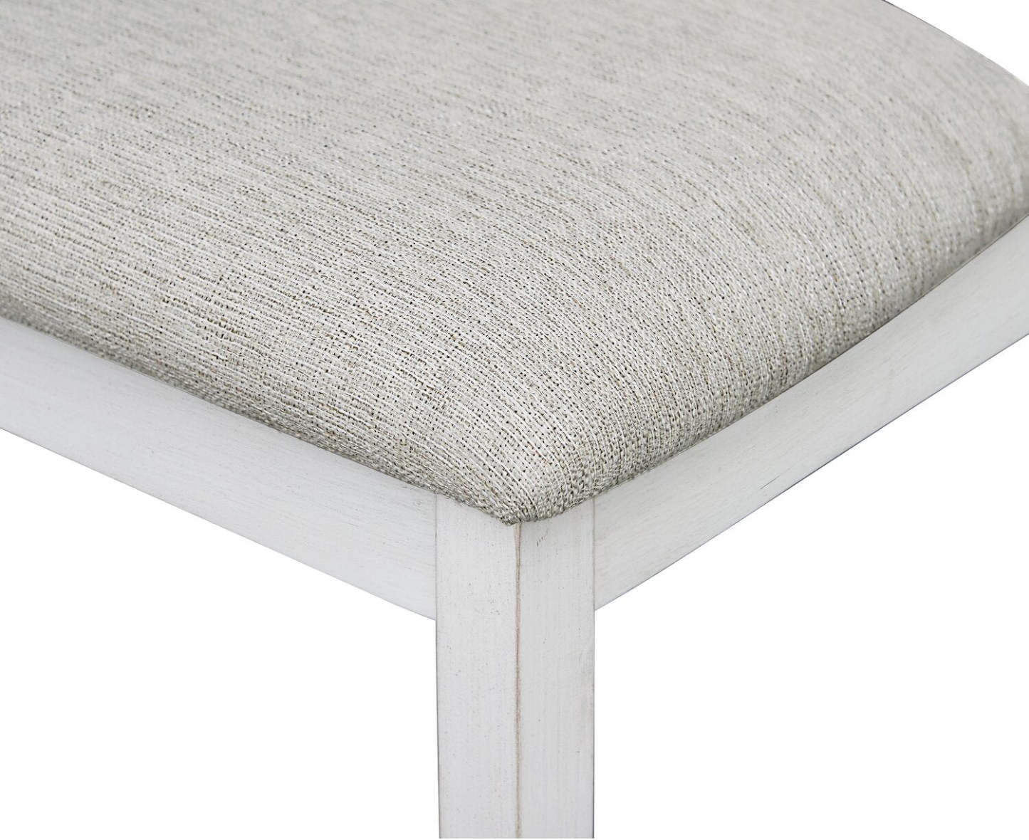 Chaise de salle à manger Brook en tissu de polyester - blanche et grise