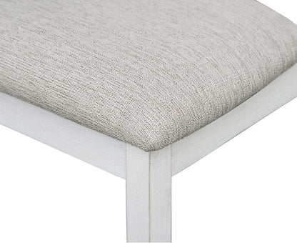 Chaise de salle à manger Brook en tissu de polyester - blanche et grise