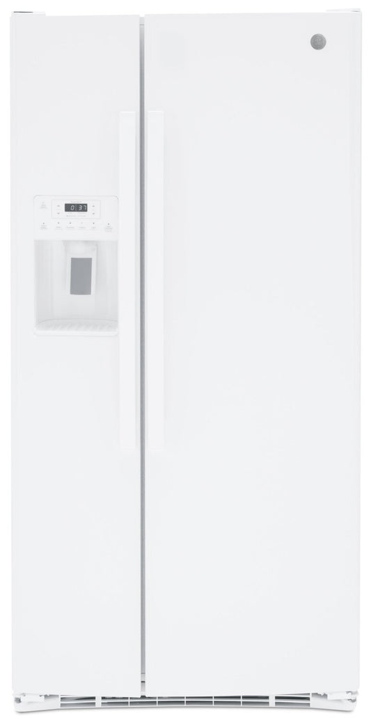 Réfrigérateur GE de 33 po et de 23,2 pi³ à compartiments juxtaposés - blanc - GSS23GGPWW | GE 33 23.2 Cu. Ft. Side-by-Side Refrigerator - White - GSS23GGPWW