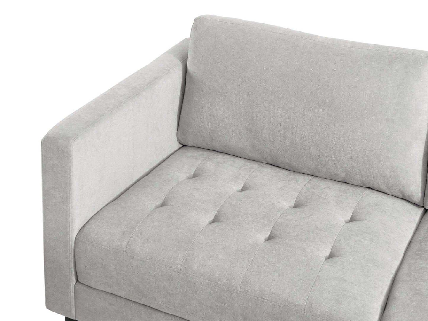 Metro 2-Piece Right-Facing Fabric Sectional with Chaise and Tufted Seat Cushions - Neutral | Canapé sectionnel en tissu Metro 2 pièces à droite avec chaise longue et coussins de siège capitonnés - neutre