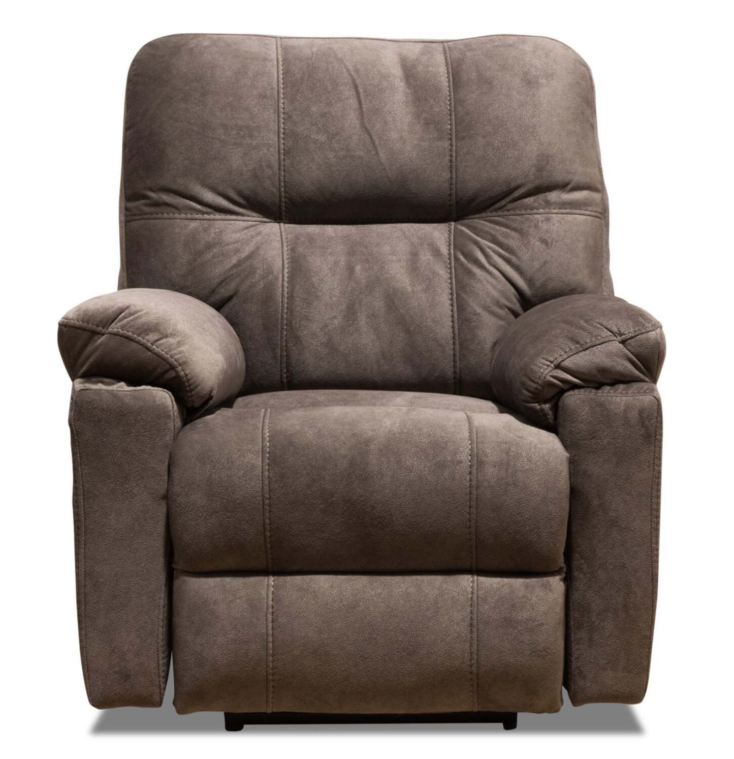 Fabriqué au Canada Fauteuil inclinable coulissant en tissu Gybson 38 - Brun latte | Fauteuil coulissant inclinable Gybson de 38 po fabriqué au Canada en tissu - brun latté